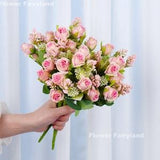 Small Rose Bouquet | Artificial Flower | DIY | Floral | Wedding/Home Decoration | Gifts - Pink