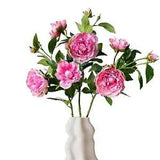 2Pcs Dark Pink Artificial Peonies Flowers,28???? Real Touch Long 2pcs Peony Pink
