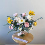 Dahlia, Poppy and Daisy Wild and Natural Style Silk Flower Bouquet, Wedding Bouquet, Faux Flower
