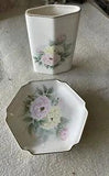 VINTAGE ROYAL PEONY Japan Porcelain Vase With Plate Flowers Peonies