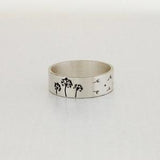 Dandelion Ring, Sterling Silver Band Ring, Dandelion Seeds Ring, Flower Band Ring, Dandelion Band Ring, Wildflower Ring, Dandelion Jewelry