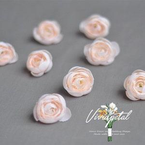 20Pcs Ranunculus Flower Head Artificial Champagne Silk Mini Ranunculus Artificial No Stems Silk Ranunculus Buds for wedding home decor