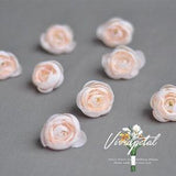 20Pcs Ranunculus Flower Head Artificial Champagne Silk Mini Ranunculus Artificial No Stems Silk Ranunculus Buds for wedding home decor