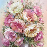 Peonies Oil Painting Original Floral Still Life Painting Mauve Peony on Canvas Painting Bouquet of Flowers in Vase Painting Flower Art Gift