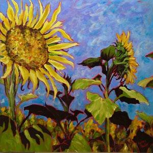 Sunflower Original Painting | Sunflower Birthday Gift for Her | Sunflower Housewarming Gift | Sunflower Baby | Sunflower Bridal Shower Gifts