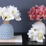 Fake Cymbidium Orchid Bouquet, Artificial Flower Craft, Real Touch Petals, Home Spring Floral Decor, Wedding Party Arrangement Centerpiece