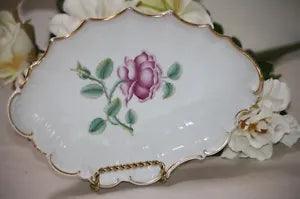 Richard Ginori China Bowl Asian Oriental Pink Carnation Flower Floral Scalloped