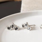 Crown earrings, sterling silver boho stud earrings, queen princess crown silver earring, helix earring, cartilage stud, delicate  studs