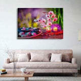 Glass Wall Art Orchids and Bamboo / Hanging Wall Decor / Above The Couch Artwork / Living Room / Floral Prints / Acrylic Glass Prints