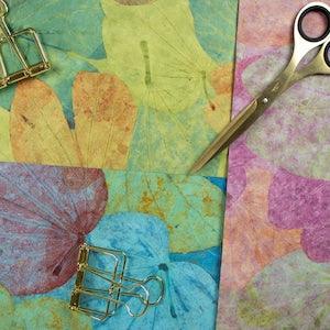 Leaf Embossed Paper Pack, 5x7??? Handmade Auroville Papers, For Art Journaling, Collage, Scrapbooking, Cardmaking, Papercraft, Colorful Leaves