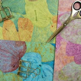 Leaf Embossed Paper Pack, 5x7??? Handmade Auroville Papers, For Art Journaling, Collage, Scrapbooking, Cardmaking, Papercraft, Colorful Leaves