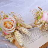 Boutonniere of natural dried flowers and artificial roses, Wedding boutonniere, Flowers for the groom, Boutonniere for wedding guests