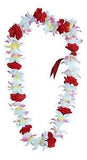Hawaiian Lei Party Luau Floral Leilani Carnation Silk Dance Flower White Pink