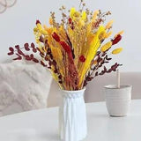 100Pcs Pampas Grass Decor Dried Flowers Boho Home Decor Natural Fluffy Dried