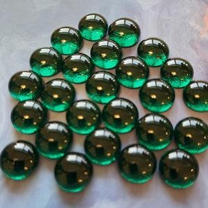 Glass Pebbles / Nuggets Transparent Dark Green 1/2 inch (13mm) 25 per Package