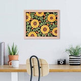 Sunflower Floral Textured Art