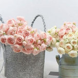 Ranunculus Bouquet with Buds, Fake Buttercup Craft, Artificial Flower, Home Floral Decor, Wedding Party Arrangement, Table Bloom Centerpiece