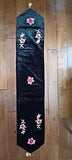 Table Runner handmade 76" x 13 3/4" velvet w/embroidered peony flower & tassel