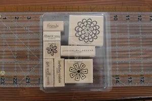 Stampin Up Rubber Stamp Set of 8 GARDEN GREETINGS Floral Carnation C