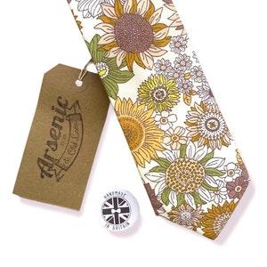 Men's Mustard Yellow, Ochre, Sunflower Neck Tie; Available as Skinny/Slim Tie or Standard Tie