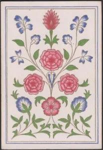 Playing Cards 1 Single Card Old Antique Wide Square Corner CARNATION Art FLOWERS