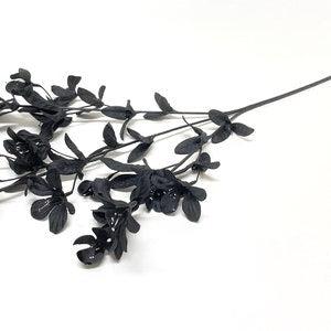 BLACK Artificial Azalea Flower Spray - Artificial Flowers, Silk Flowers, Flower Crown, Centerpiece, Millinery, Hair Accessory, Hat, Wreath