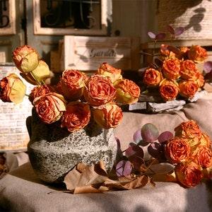 Dry Look Rose Bouquet, Living Room Flower Decor, Artificial Home Vintage Floral, Rustic Wedding Arrangement, Outdoor Party Centerpiece Gift