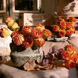 Dry Look Rose Bouquet, Living Room Flower Decor, Artificial Home Vintage Floral, Rustic Wedding Arrangement, Outdoor Party Centerpiece Gift