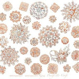 32 pcs Assorted Rose Gold Crystal Color High Quality Crystal Brooch Rhinestone Brooch Pin Wedding Bouquet Cake DIY Kit Invitation Decoration
