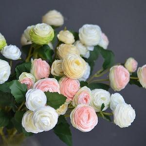 Ranunculus, Small White Ranunculus, Peach Ranunculus, Artificial Flowers Arrangement, Wholesale Artificial Flowers, Flowers Artificial
