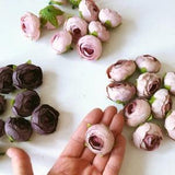 9 vintage inspired ranunculus flower heads, Artificial silk ranunculus, ranunculus head set, 4 cm / 1.6'' diameter, Flower crown