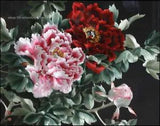 Chinese 100% real natural silk thread,su hand embroidery kits:peony flower 10"