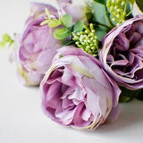 Purple Mauve peony bunch, Silk Artificial Flowers, DIY wedding flowers, Floral stems, Flower Bunch, Home Accents, Wreath Making Bouquet