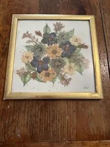 vintage pressed flower Framed wall decor