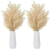 2Pcs 15'' Faux Pampas Grass with Vase Small Artificial Pampas Grass Flowers