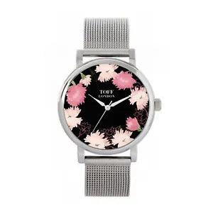 Toff London TLWS-37077 Ladies Pink Carnations Flower Watch