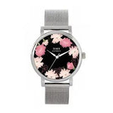 Toff London TLWS-37077 Ladies Pink Carnations Flower Watch