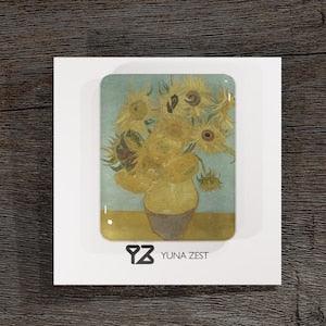Cute Pins, Customizable to be Refrigerator Magnet or Pendant - Sunflowers (1888 or 1889), Van Gogh