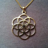 Seed of life pendant in solid gold 10k or 14k - sacred geometry - flower of life jewelry - gold chain - valentine's day gift