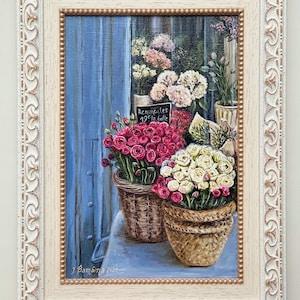 Acrylic painting "Ranunculus of Paris" on a canvas