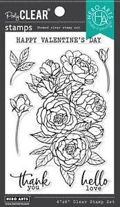 Hero Arts Peonies Bunch Stamp  7pc