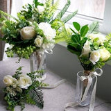 White Rose Bouquet,Woodland Wedding Bouquet,Bridal Bouquet,wedding flowers,wedding decorations,bridalmaid bouquet,silk bridal bouquet