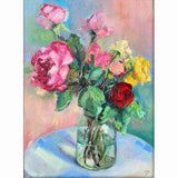 Roses Bouquet Oil Painting On Canvas Original Art  Flowers Painting, Floral Painting, Modern Art, Impasto Colorful Roses  by Tamar