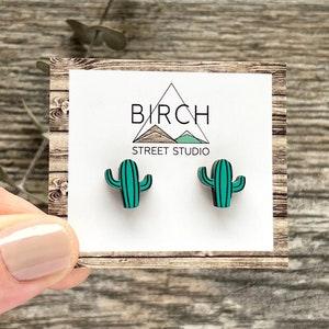 Cactus Earrings, Summer Jewelry, Stud Earrings, Cactus Jewelry, Plant Earrings, Succulent Earrings, Southwest Jewelry, Plant Lover Gift