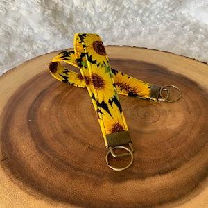Sunflower Wristlet Keychain Lanyard