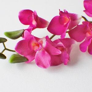 30" Artificial Fuchsia Orchid Stem, Faux Orchid Flower Stems Tropical Flower Floral Supplies, Photo Prop, Wedding Flowers, Wedding bouquet