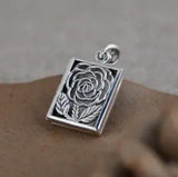 I05 Pendant To Open Peony Flower Sterling Silver 925