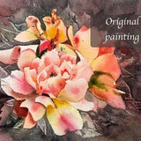 Original watercolor painting, Roses painting, Wall decoration, House decor, Floral bouquet original artwork, Wall art gift