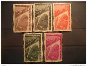 Sitges 1952 Exhibition - Carnation Flower Flora Set 5 Poster Stamp Label