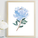 Peony Watercolor Art, Blue Art Decor, Peony Bouquet Print, Peonies Bouquet, Blue Peony, Farmhouse Decor, Home Office Decor, Printable Art